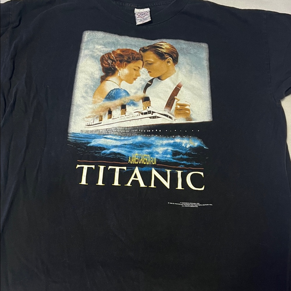 Vintage 1998 Titanic Movie Promo Dancing Rose & Jack   Tshirt XL US T’s 707